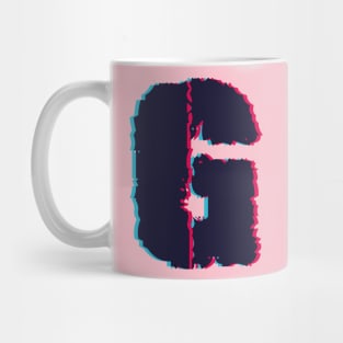 Glitch letter G, distorted letter G Mug